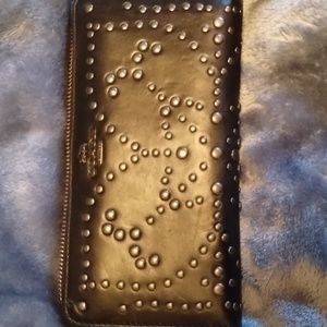 Gorgeous Design Black Mini Stud Coach Wallet